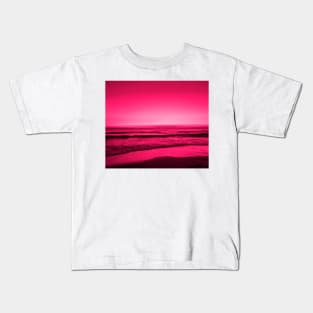 Pink Ocean Waves Kids T-Shirt